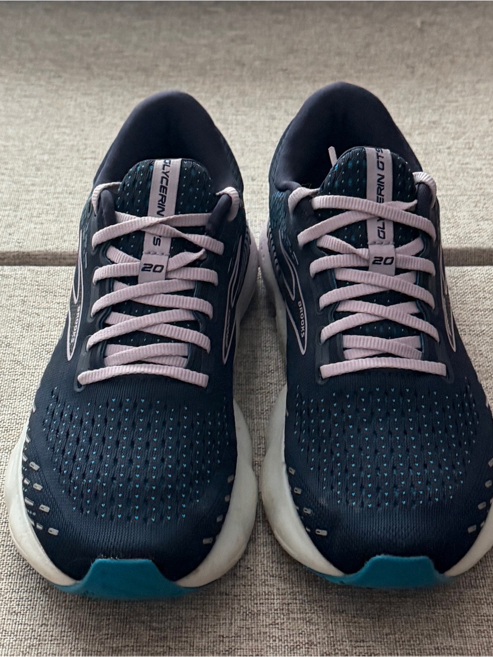 Brooks Glycerin GTS Women's Running Shoes - Navy and Light Pink